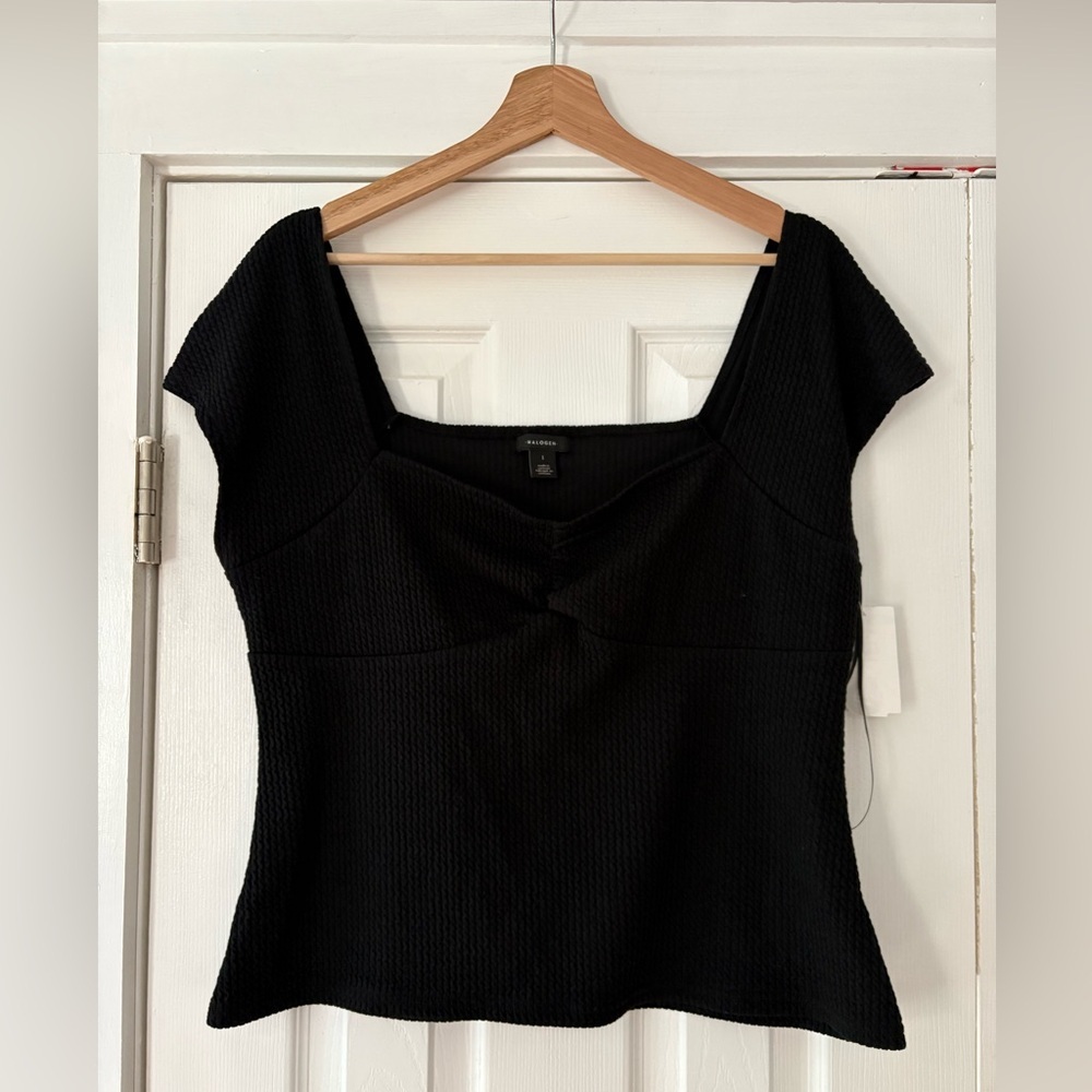 Halogen‎ Knit Black Top Size Large NWOT